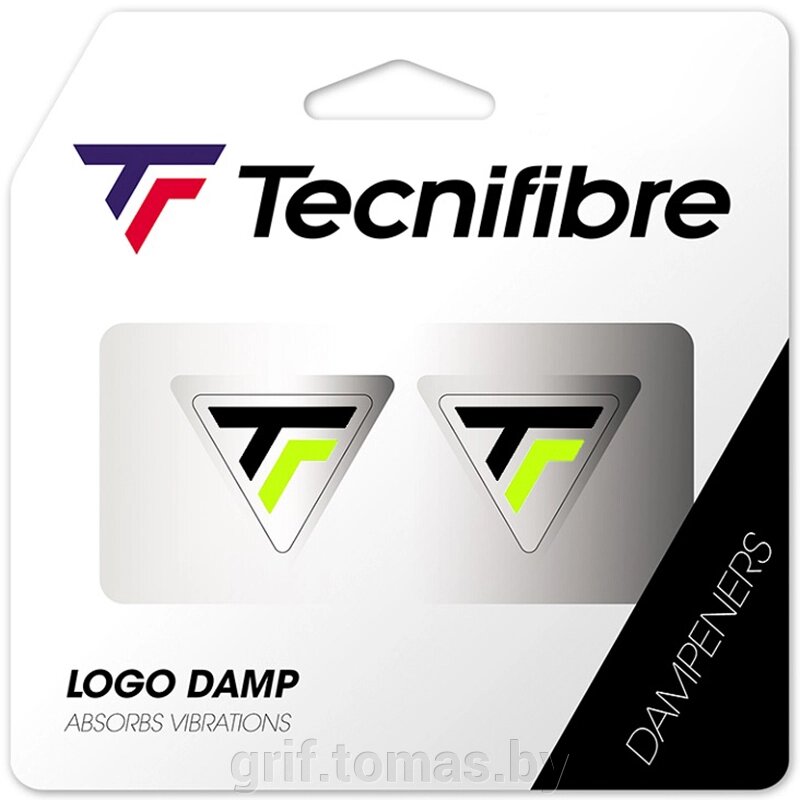 Виброгаситель Tecnifibre Logo Damp Neon (белый) (арт. 53DAMPNEON) от компании Интернет-магазин товаров для спорта и туризма ГРИФ-СПОРТ - фото 1