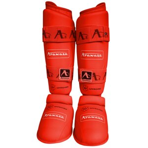 Защита голени и стопы Arawaza WKF (красный) (арт. RSGWKFR)