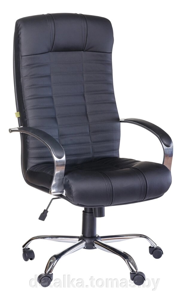 Кресло офисное Деловая обстановка Атлант Хром CXH кожа Люкс (черный) от компании ИП Куницкий В.С. - фото 1