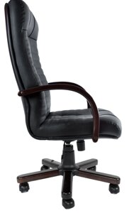 Кресло офисное Деловая обстановка Атлант Экстра кожа Люкс (орех/черный)