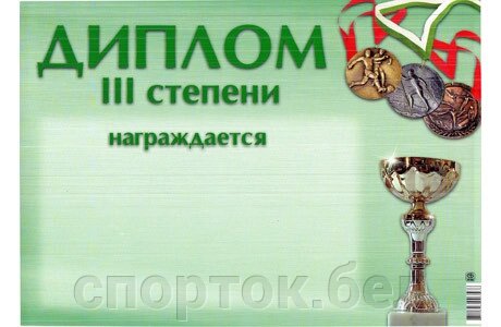 Диплом А4 спортивный III степени , арт. 13C32-III от компании Интернет-магазин «SportОК» - фото 1