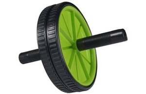 Колесо гимнастическое двойное FORA, черный/зеленый , YL-FA-302