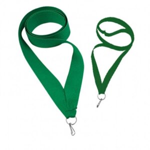 Лента для медали с карабином зеленая , ширина 10 мм , окружность 80 см , артикул L10