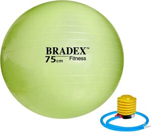 Мяч для фитнеса «ФИТБОЛ-75» Bradex SF 0721 с насосом, салатовый