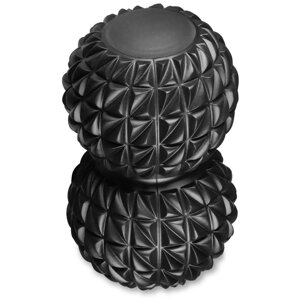 Мяч массажный двойной для йоги INDIGO, черный, 18х10 см , IN269-BK
