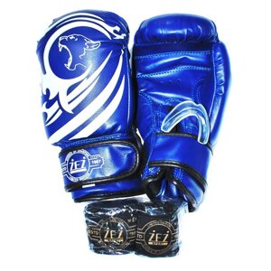 Набор для бокса детский (перчатки боксёрские + капа + бинты ) ZEZ sport синие 6 унций , Tiger-6-OZ