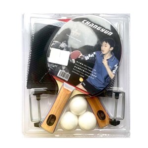 Набор для настольного тенниса , 2 ракетки +3 шарика + сетка , CY-H33C
