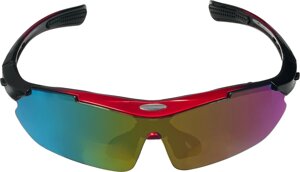Очки спортивные солнцезащитные с 5 сменными линзами в чехле, красные