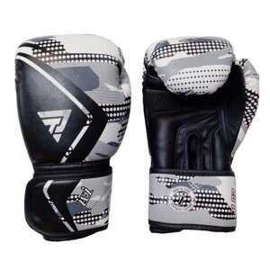 Перчатки боксёрские черно-белые ,6 унций , Z116H-МБ-6 14, Белый