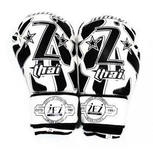Перчатки боксёрские ZEZ sport белые 8 унций , Z-THAI-8-OZ