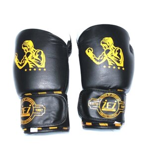 Перчатки боксёрские ZEZ sport черные 10 унций , Fighter-10-OZ