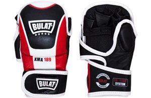 Перчатки Full Contact MMA BULAT кожа черные с красным и белым р-р S , KMA-189-S