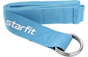 Ремень для йоги STARFIT Core 180 см, синий пастель , YB-100-BL