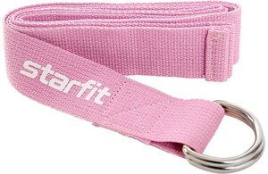 Ремень для йоги STARFIT Core 180 см, розовый пастель , YB-100-PI