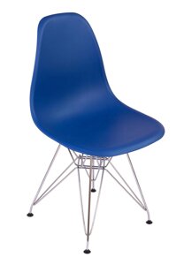 Стул Eames синий с металлическими ножками