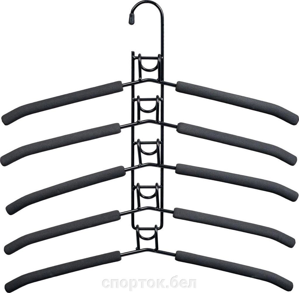 Вешалка-трансформер для одежды 5 в 1, 38x40, «ГИНГО», металл, пена, чёрная от компании Интернет-магазин «SportОК» - фото 1