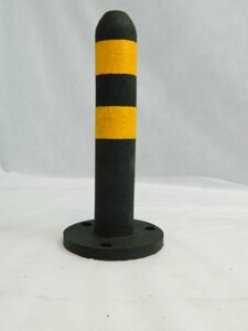 Столбик безопасности разделительный гибкий резиновый 450 мм, желтые полосы (черный)