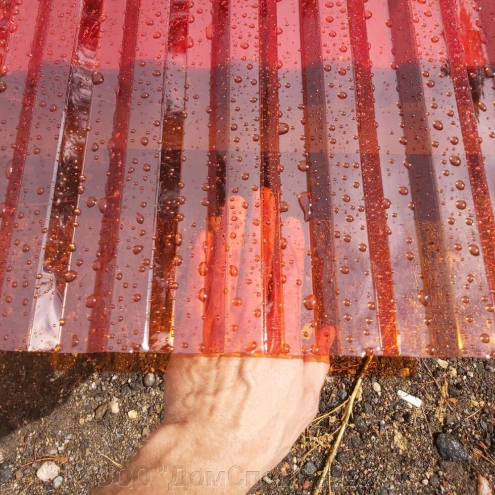 Профилированный монолитный поликарбонат, красный трапеция 2000*1050*0,8 мм Шифер прозрачный от компании ООО "ДомСпецСервис" - фото 1