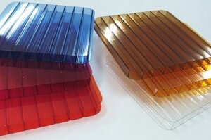 Сотовый поликарбонат 6 мм цветной «ТИТАНПЛАСТ» плотность 0,77кг/м2, лист 2,1*6м
