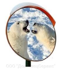 Зеркало дорожное с устройством электрообогрева d-600 мм с козырьком круглое от компании ООО "ДомСпецСервис" - фото 1