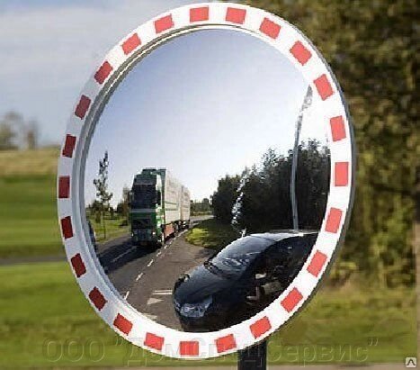 Зеркало дорожное со светоотражающей окантовкой круглое 800 мм от компании ООО "ДомСпецСервис" - фото 1