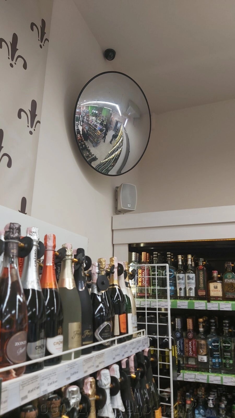 Зеркало обзорное для помещений круглое на гибком кронштейне 500мм от компании ООО "ДомСпецСервис" - фото 1