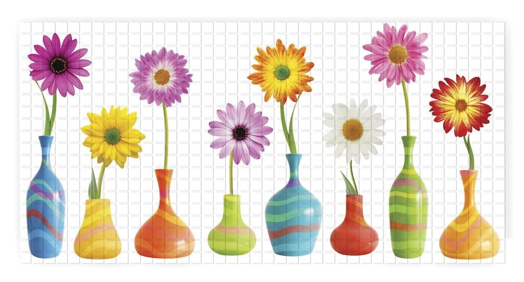 Декоративная панель ПВХ Мозаика "Цветы" от компании Интернет-магазин отделочных материалов «Konturs. by» - фото 1