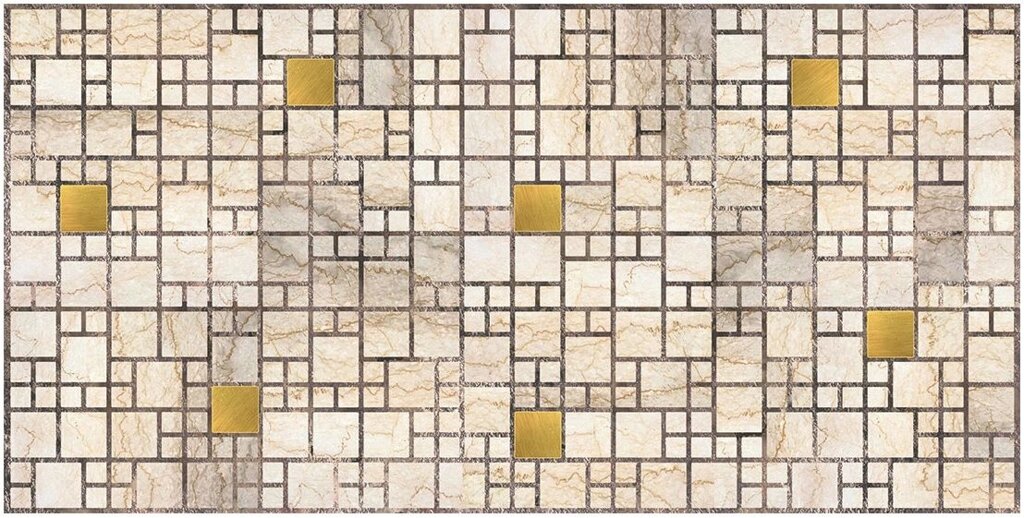Декоративная панель ПВХ Мозаика "Мрамор с золотом" от компании Интернет-магазин отделочных материалов «Konturs. by» - фото 1