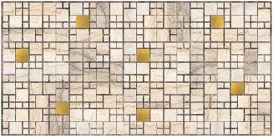 Декоративная панель ПВХ Мозаика "Мрамор с золотом"