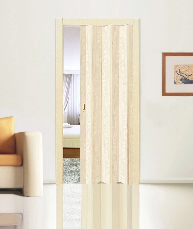 Дверь-гармошка дуб белёный Стиль от компании Интернет-магазин отделочных материалов «Konturs. by» - фото 1