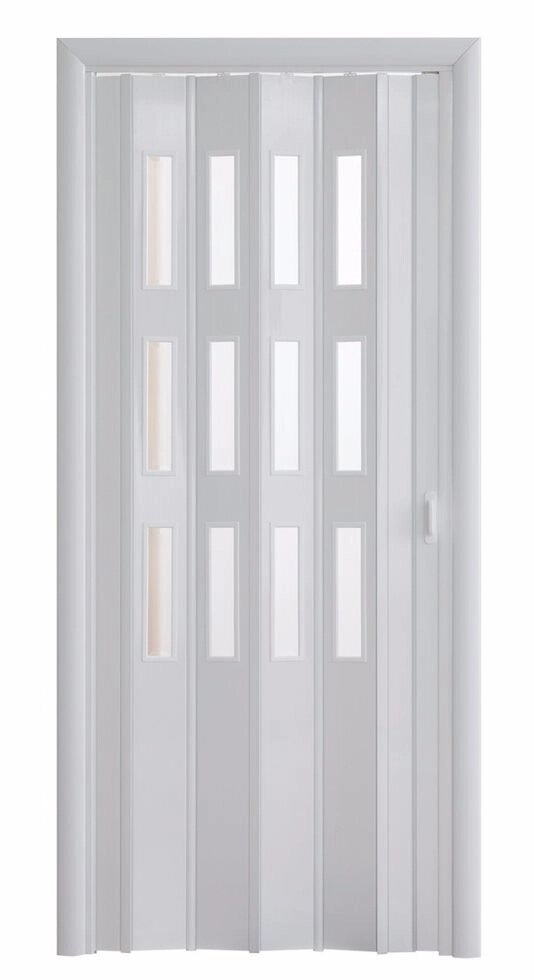 Дверь-гармошка со стеклом белая Фаворит от компании Интернет-магазин отделочных материалов «Konturs. by» - фото 1
