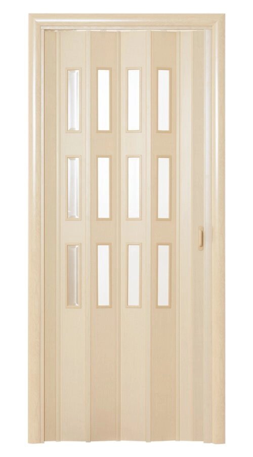 Дверь-гармошка со стеклом дуб белёный Фаворит от компании Интернет-магазин отделочных материалов «Konturs. by» - фото 1