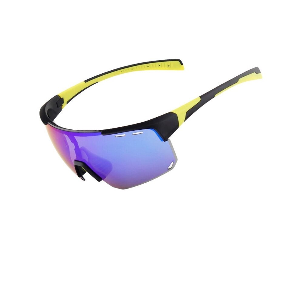 Очки солнцезащитные XQ546, (черно-желтые / синие revo) +3 доп. линзы от компании Интернет-магазин отделочных материалов «Konturs. by» - фото 1