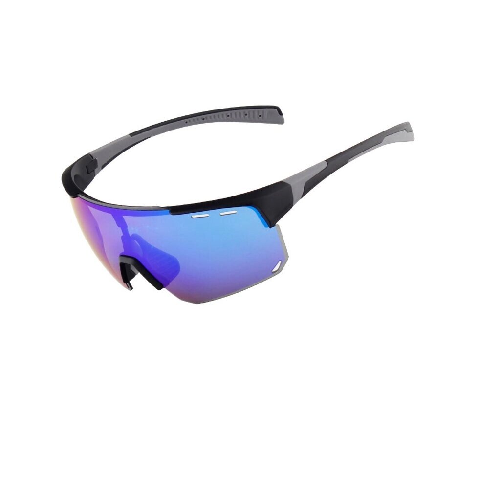 Очки солнцезащитные XQ546, (черный матовый / синие revo) +3 доп. линзы от компании Интернет-магазин отделочных материалов «Konturs. by» - фото 1