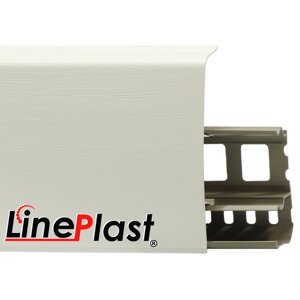 Плинтус Line Plast 85 мм LS001 – Белый с тиснением