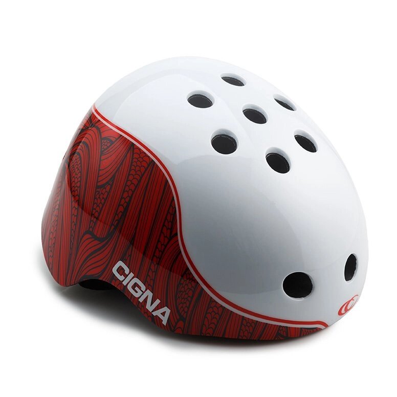 Шлем велосипедный детский Cigna WT-025 (белый/красный) от компании Интернет-магазин отделочных материалов «Konturs. by» - фото 1