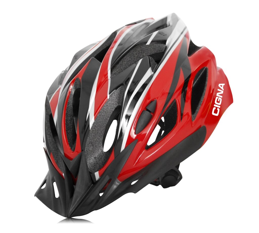 Велошлем Cigna WT-012 (чёрный/красный) от компании Интернет-магазин отделочных материалов «Konturs. by» - фото 1