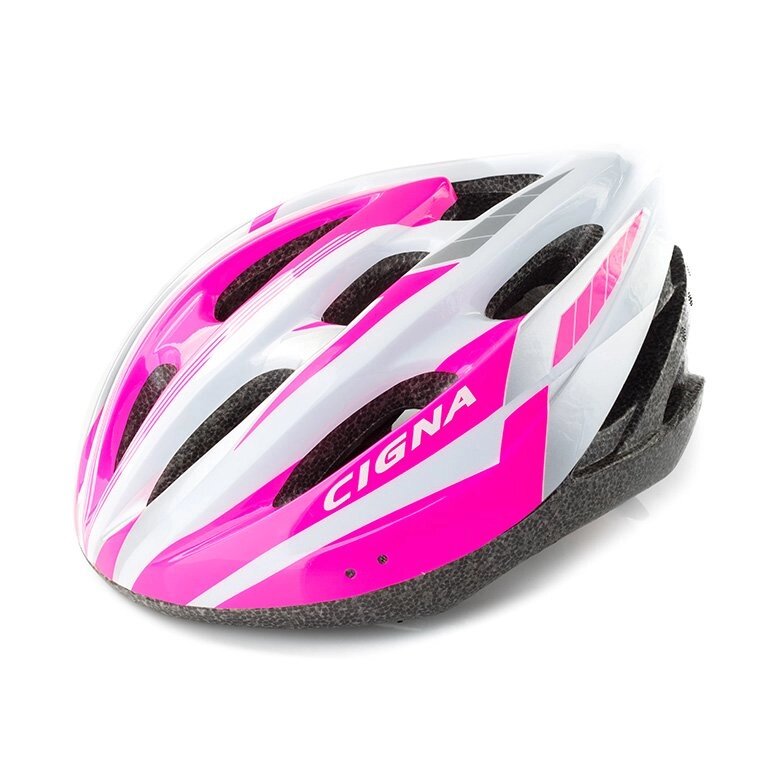 Велошлем Cigna WT-040 (чёрный/розовый/белый) от компании Интернет-магазин отделочных материалов «Konturs. by» - фото 1