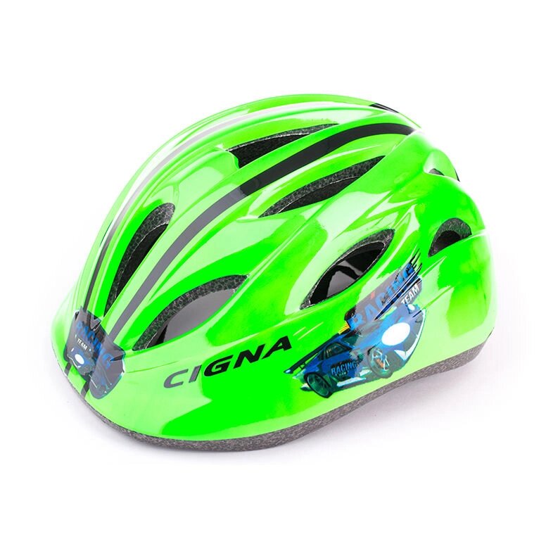 Велошлем дeтский Cigna WT-021 (чёрный/зелёный) от компании Интернет-магазин отделочных материалов «Konturs. by» - фото 1