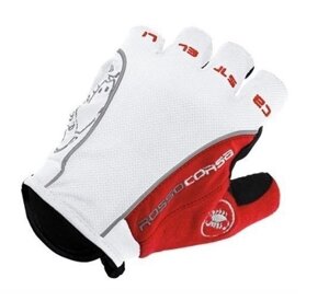 Велосипедные перчатки Castelli Rosso короткие белые