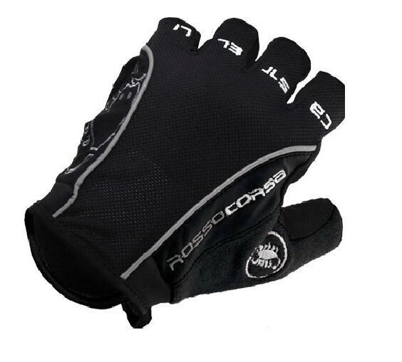 Велосипедные перчатки Castelli Rosso короткие черные от компании Интернет-магазин отделочных материалов «Konturs. by» - фото 1