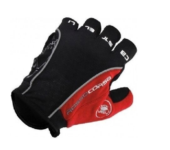 Велосипедные перчатки Castelli Rosso короткие красные от компании Интернет-магазин отделочных материалов «Konturs. by» - фото 1