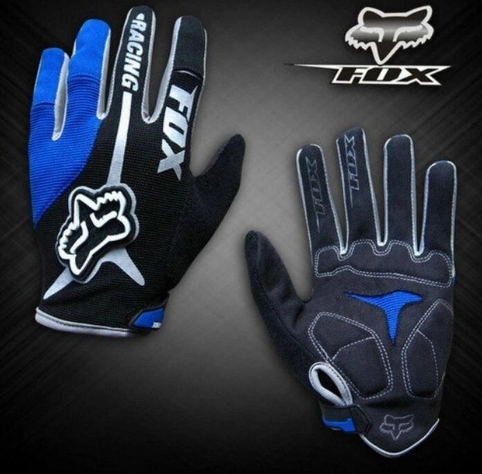 Велосипедные перчатки Fox длинные (синие) от компании Интернет-магазин отделочных материалов «Konturs. by» - фото 1
