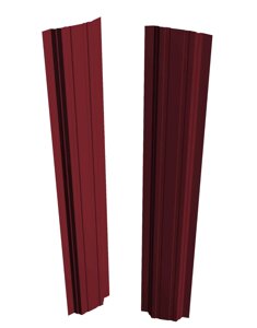 Евроштакетник Скайпрофиль вертикальный П-97, RAL3005 (винно-красный), Прямой, Двустороннее, Полиэстер глянцевый