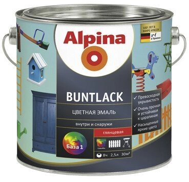 Alpina «Buntlack Base 1» Эмаль алкидная универсальная. от компании ООО "Наш дах" - фото 1