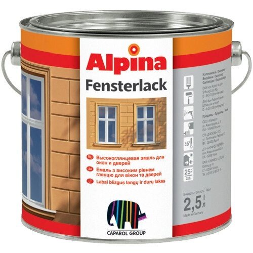 Alpina «Fensterlack» Высокоглянцевая финишная эмаль. от компании ООО "Наш дах" - фото 1