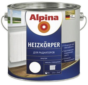 Alpina Heizkörper эмаль для радиаторов 2,5л. от компании ООО "Наш дах" - фото 1