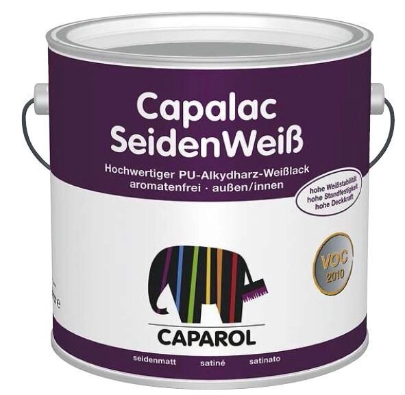 Caparol «Capalac SeidenWeiss» Сатиновая алкидная белая эмаль. Наружные и внутренние работы. от компании ООО "Наш дах" - фото 1