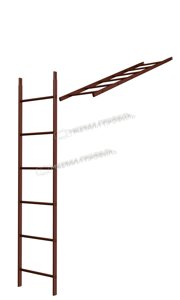 Металл Профиль Лестница кровельная стеновая дл. 1860 мм без кронштейнов (8017)