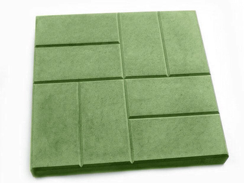 Тротуарная плитка квадрат 8 кирпичей размером 400х400х50, Зелёная - доставка